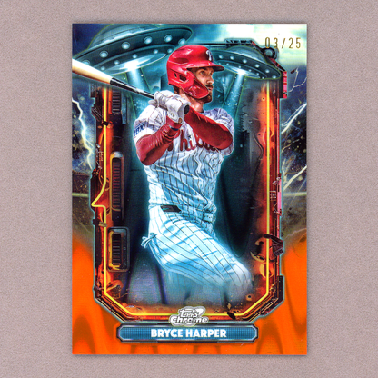 2025 Topps Cosmic Chrome Bryce Harper Extraterrestrial (Orange)