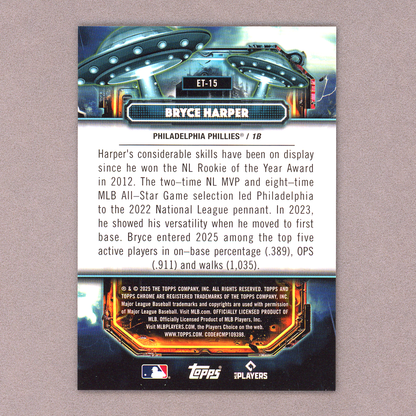 2025 Topps Cosmic Chrome Bryce Harper Extraterrestrial (Orange)