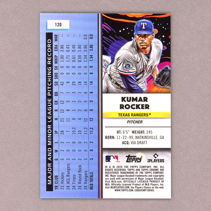 2025 Topps Cosmic Chrome Kumar Rocker RC (Orange)