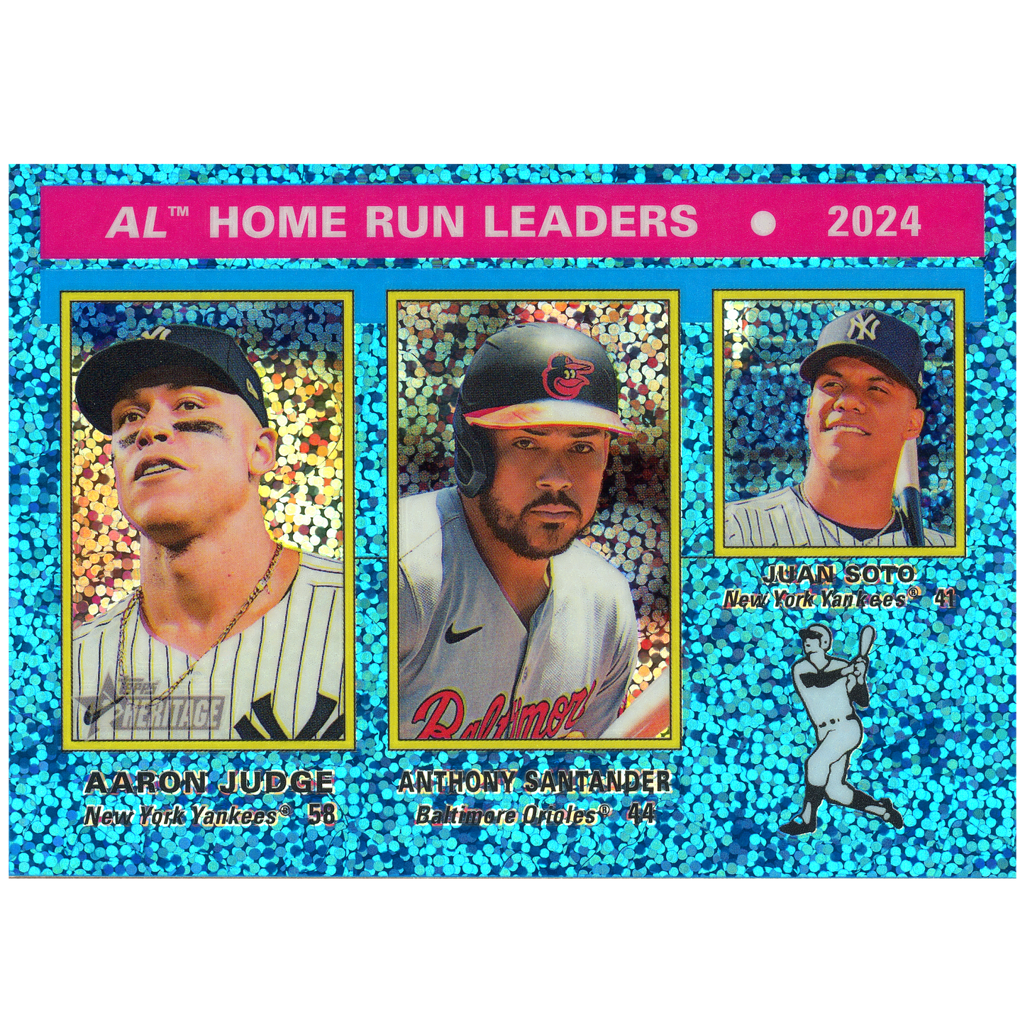 2025 Topps Heritage Judge Santander Soto HR Leaders (Light Blue Sparkle)