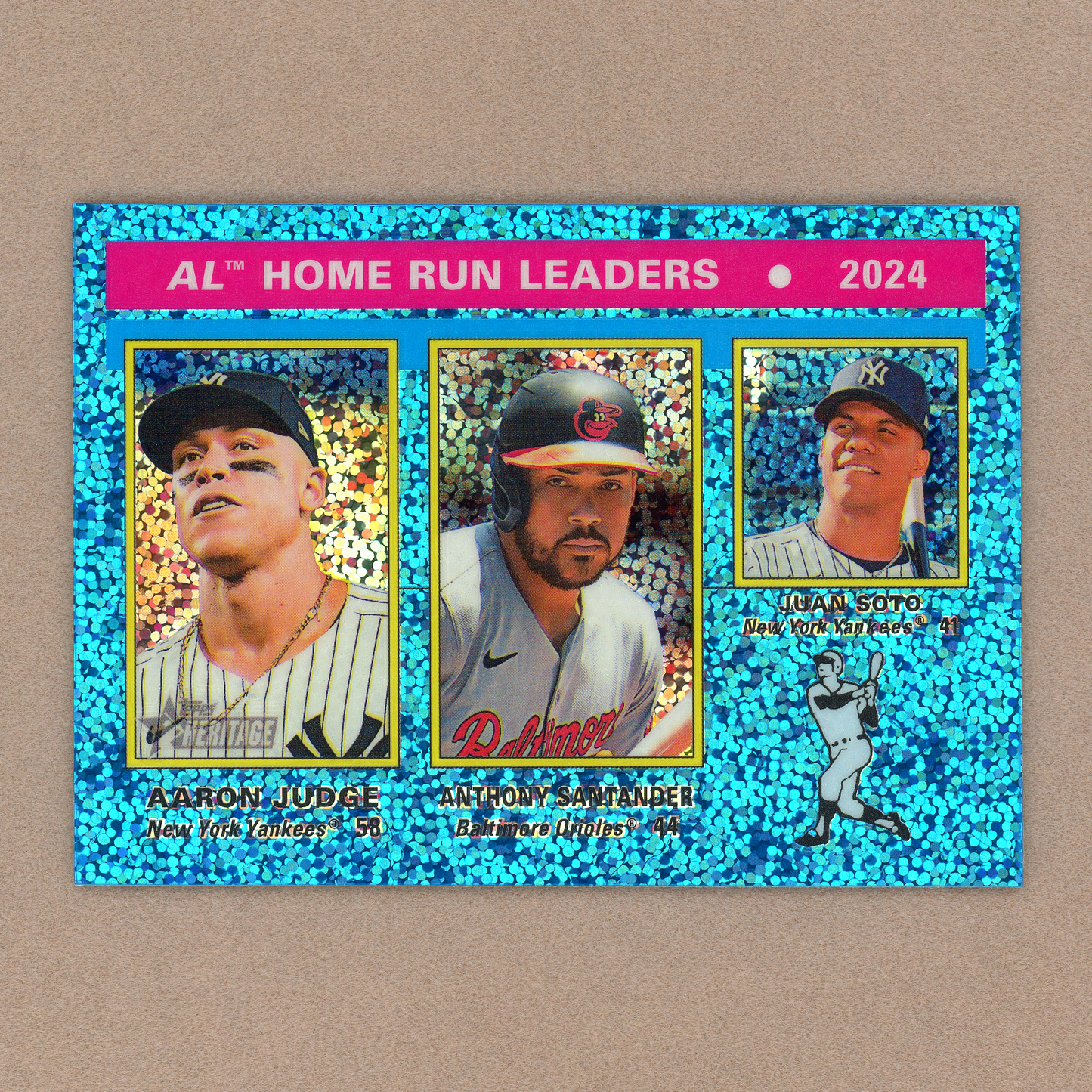 2025 Topps Heritage Judge Santander Soto HR Leaders (Light Blue Sparkle)