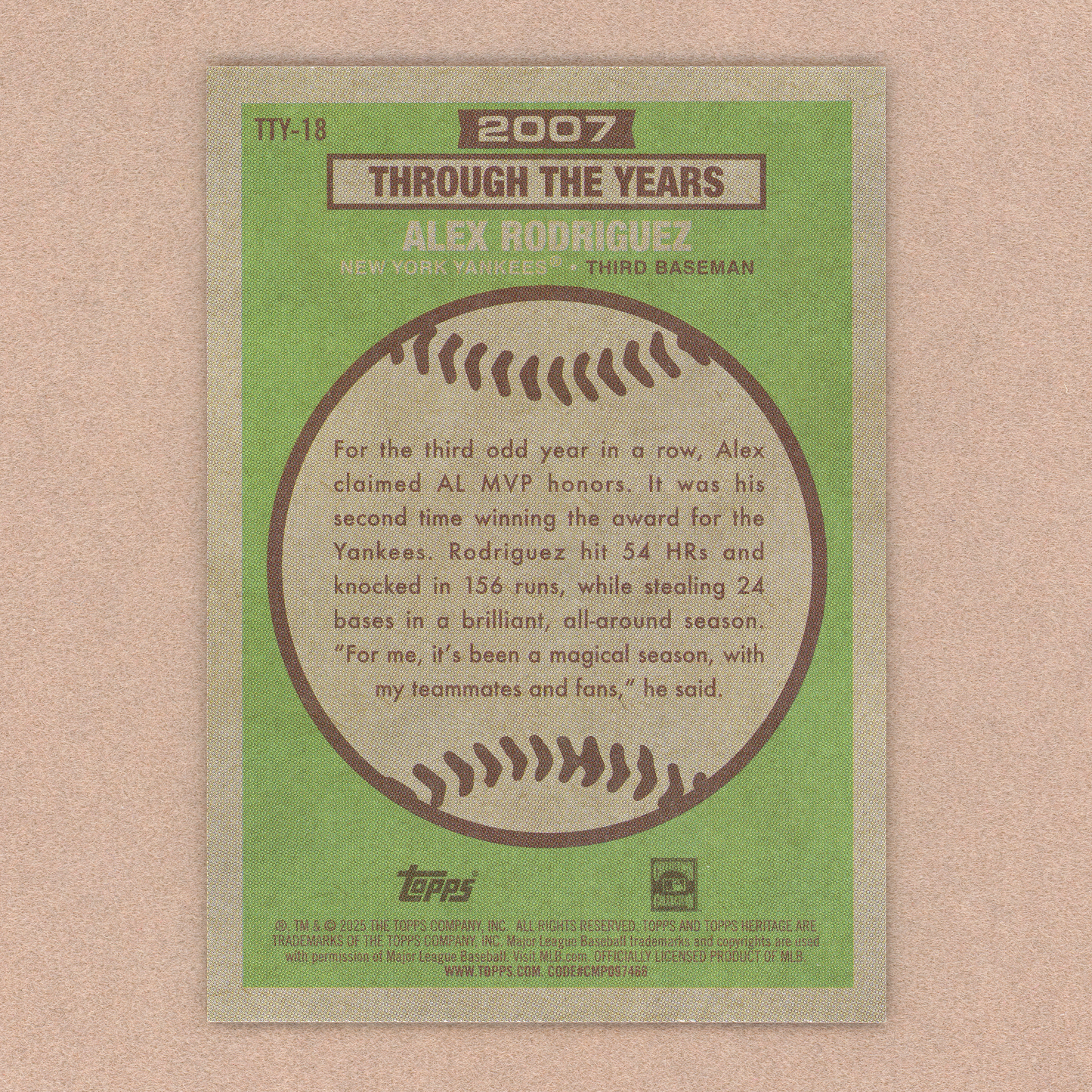 2025 Topps Heritage Alex Rodriguez Through The Years