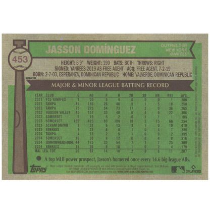 2025 Topps Heritage Jasson Dominguez (Chrome Refractor) (SP)