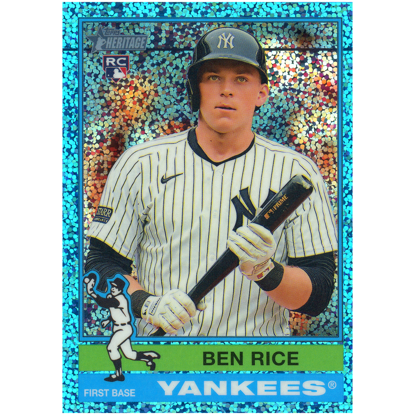 2025 Topps Heritage Ben Rice (Light Blue Sparkle) (SP)