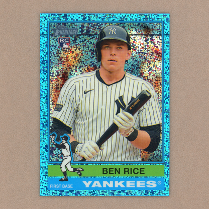 2025 Topps Heritage Ben Rice (Light Blue Sparkle) (SP)