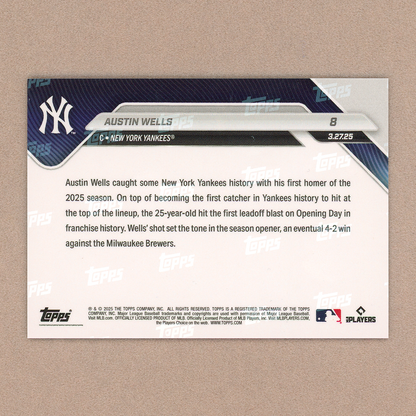 2025 Topps Now Austin Wells - Opening Day Leadoff HR