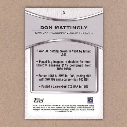 2025 Topps Tribute Don Mattingly (Blue)