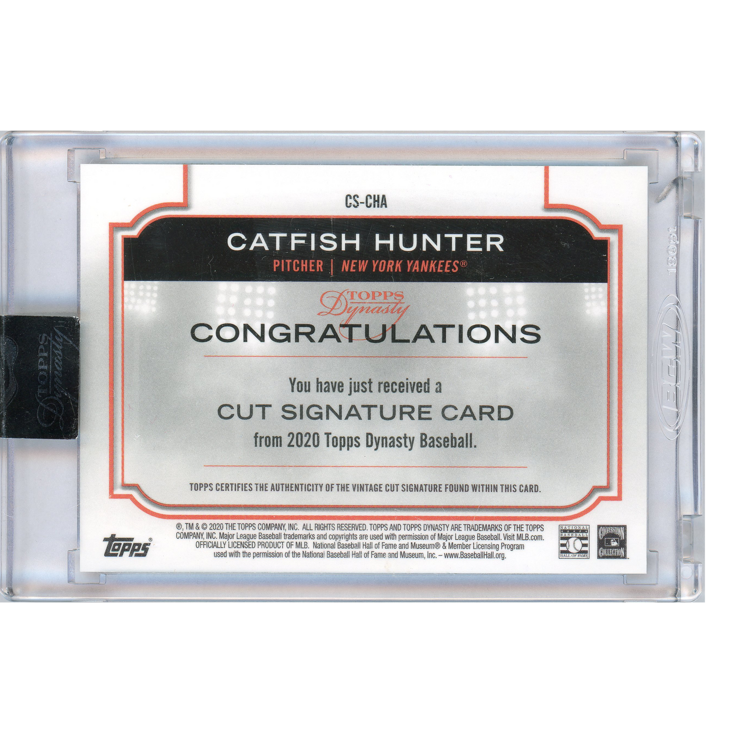 2020 Topps Dynasty Catfish Hunter Autograph