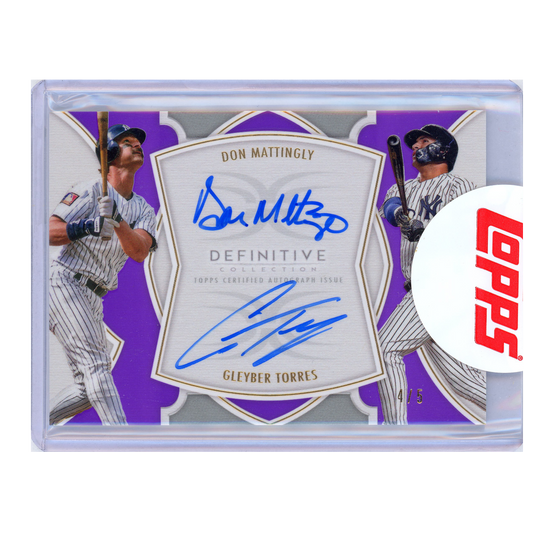 2020 Topps Definitive Don Mattingly & Gleyber Torres Dual Autograph