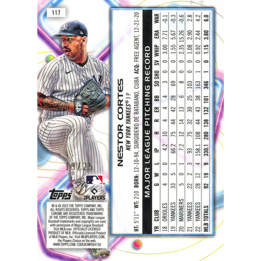 2023 Topps Cosmic Chrome Nestor Cortes (Orange Galactic)