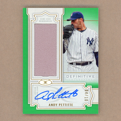 2020 Topps Definitive Andy Pettitte Autograph Relic (Green)