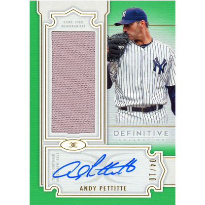 2020 Topps Definitive Andy Pettitte Autograph Relic (Green)