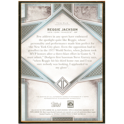 2019 Topps Transcendent Reggie Jackson Autograph