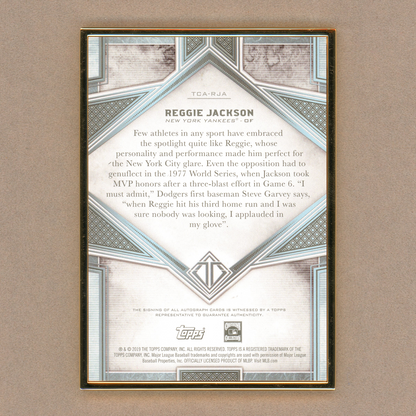 2019 Topps Transcendent Reggie Jackson Autograph