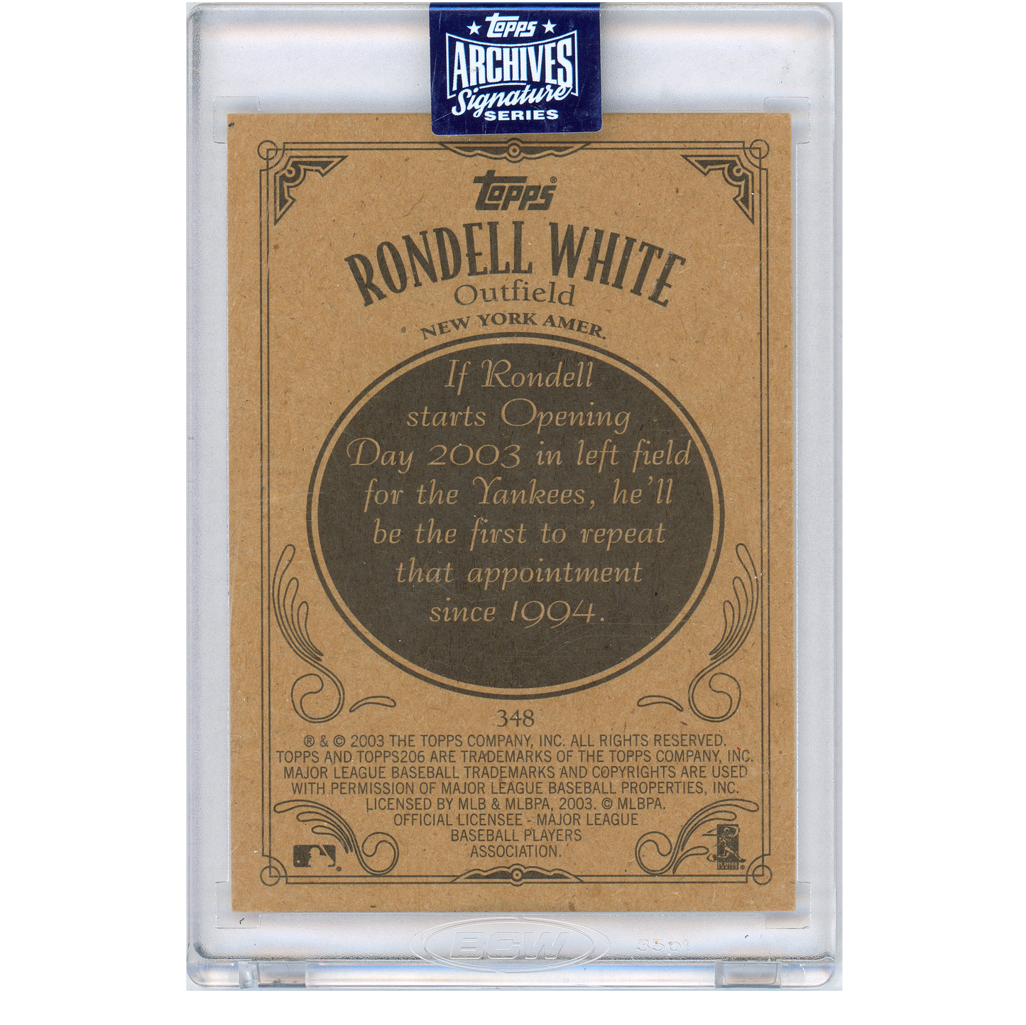 2020 Topps Archives Signature Series Rondell White Autograph