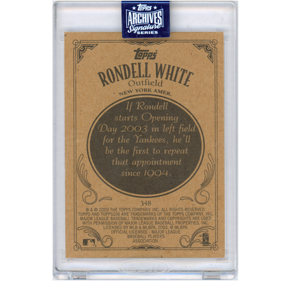 2020 Topps Archives Signature Series Rondell White Autograph