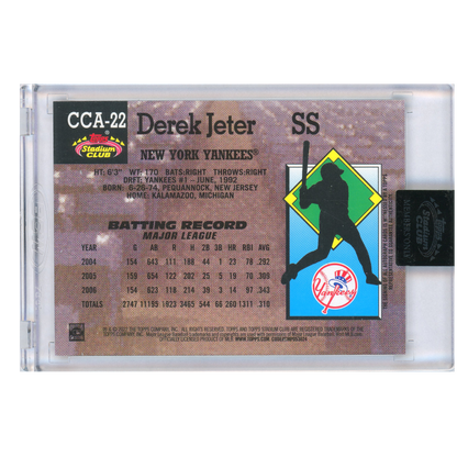 2022 Topps Stadium Club Members Only Derek Jeter Autograph
